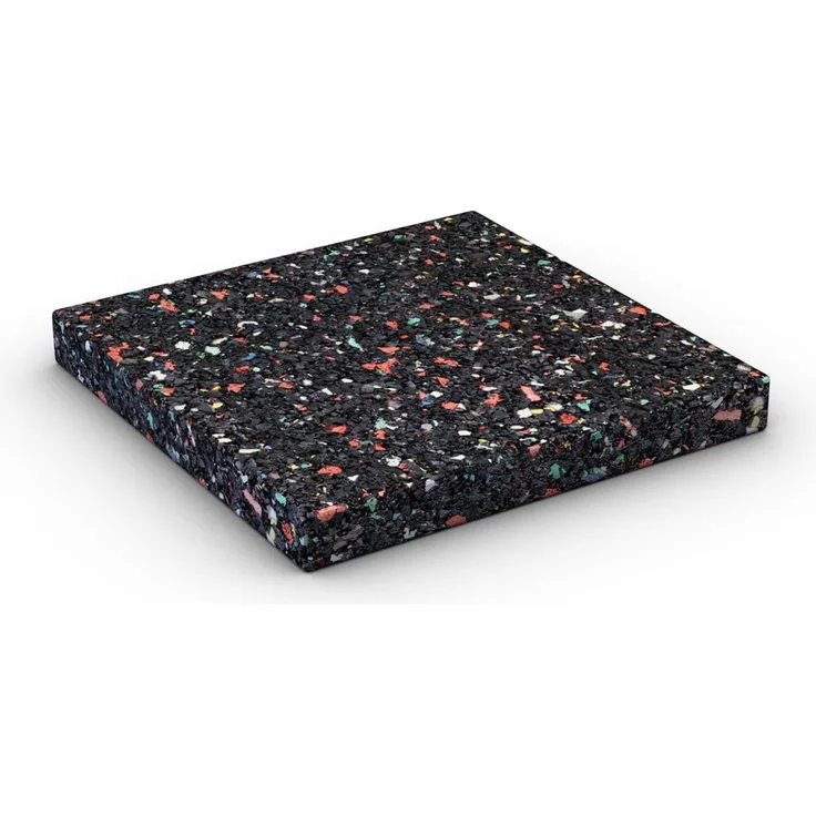 K&R BASEDECK Gummipad Gummigranulat Isopad 70 x 70 x 8 mm Schwarz 24 Stück 7129