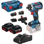 Bosch Professional Akku-Bohrschrauber GSR 18V-60 FC / 2x 4,0 Ah Akku + Ladegerät 4 Aufsätzen in L-Boxx