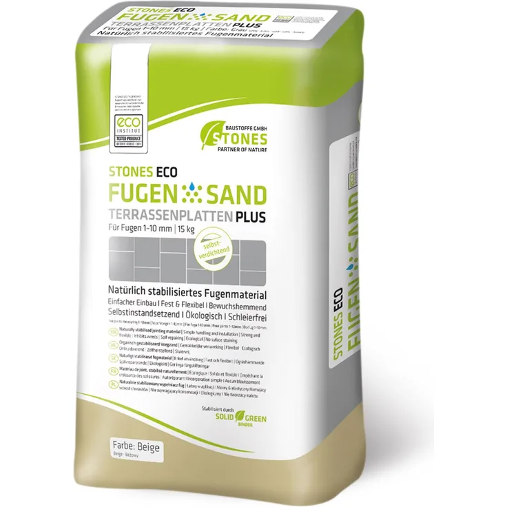 STONES ECO Fugensand Terrassenplatten Plus, 1-10mm, beige, 15 kg