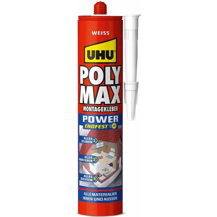 UHU Poly Max Power weiß Kartusche 425g Universell einsetzbar innen & außen 47820 – Bild 1