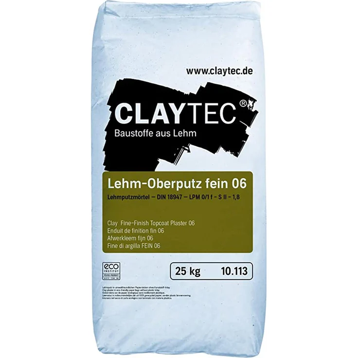CLAYTEC Lehm-Oberputz fein 06 25kg – Bild 1
