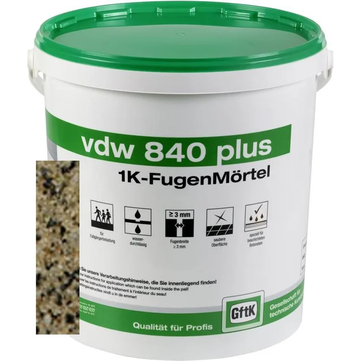 vdw 840 plus 1K-Fugenmörtel steingrau 25kg