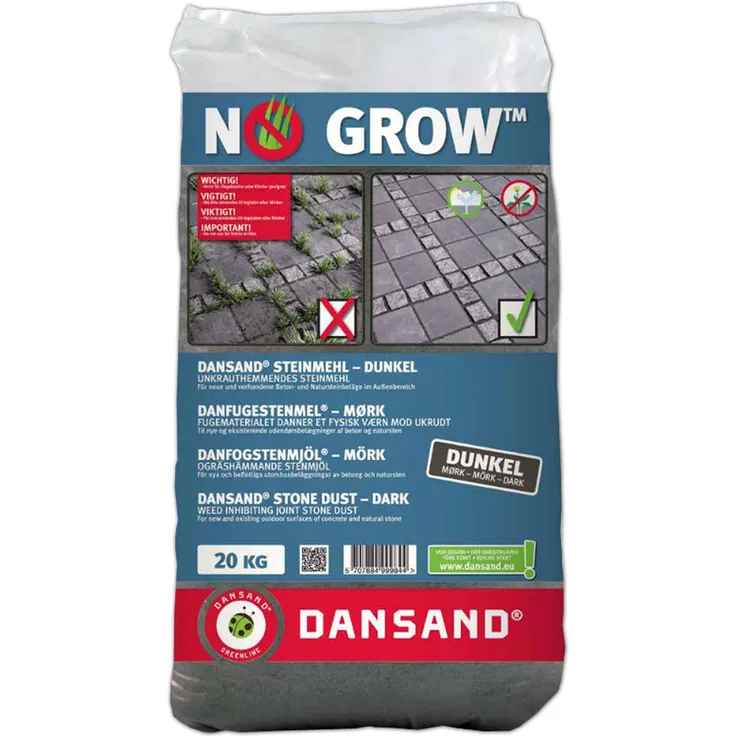 NO GROW Dansand Steinmehl unkrauthemmend dunkel 3-20mm Fugenbreite, 20 kg