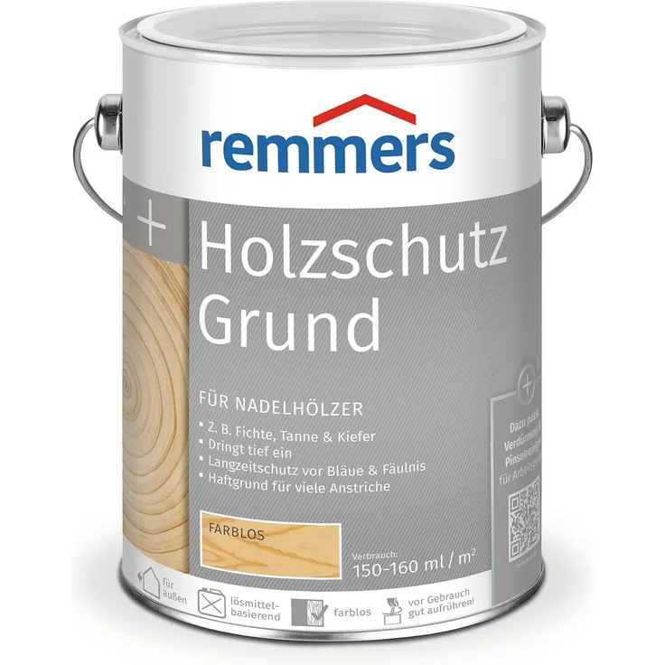 Remmers Holzschutzgrund Grundierung gegen Fäulnis & Bläue farblos 2,5L