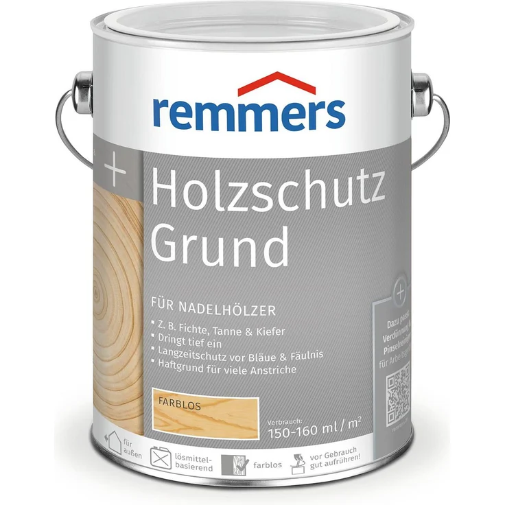 Remmers Holzschutzgrund Grundierung gegen Fäulnis & Bläue farblos 2,5L – Bild 1