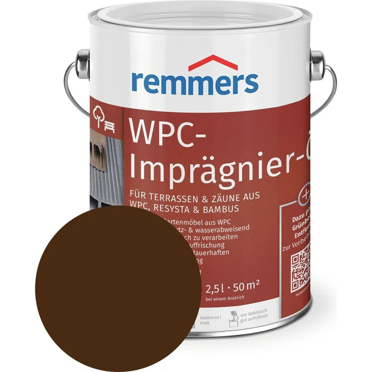 Remmers Imprägnier-Öl WPC braun Terassenöl Schmutzabweisend 2,5L 208803 – Bild 1