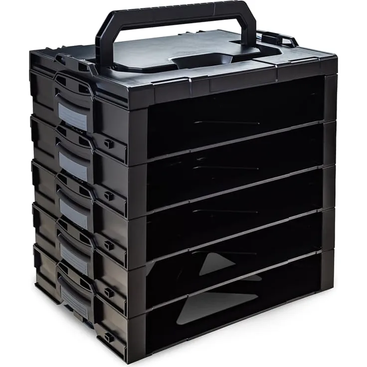 Sortimo Systemkoffer i-BOXX Rack 5er Block Industrial Line / schwarz, leer