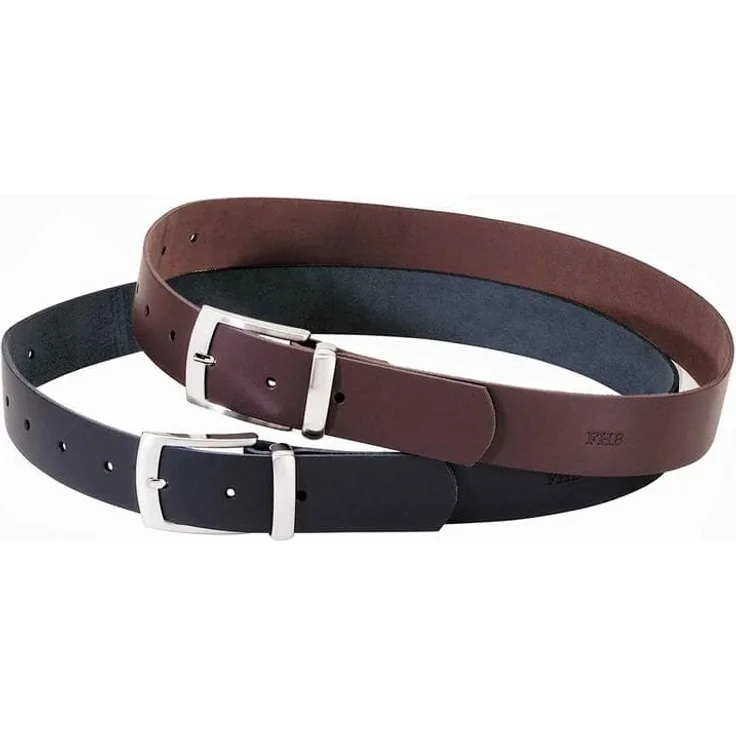 FHB Ledergürtel BURKHARD 85002 Eindorn Rindleder Gürtel in braun oder schwarz, Farbe: 20 schwarz, Größe: 90