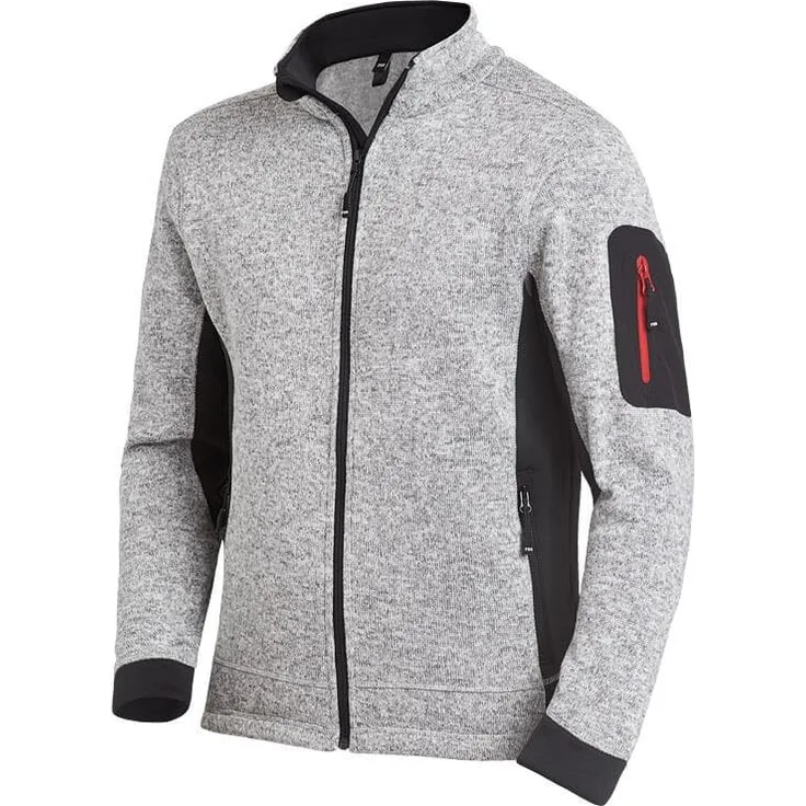 FHB Strickfleecejacke CHRISTOPH 79595 Strickjacke Arbeitsjacke, Farbe: 1120 grau-schwarz, Größe: XXXL