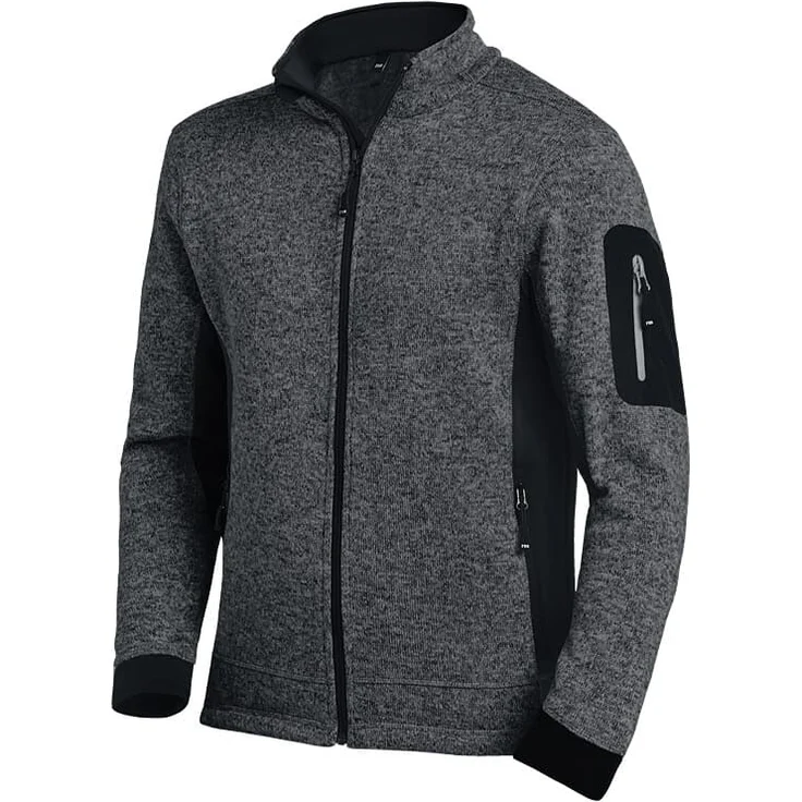 FHB Strickfleecejacke CHRISTOPH 79595 Strickjacke Arbeitsjacke, Farbe: 1220 anthrazit-schwarz, Größe: L – Bild 1
