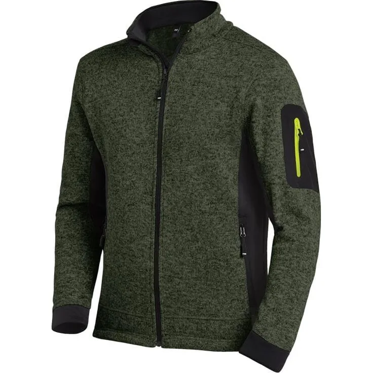 FHB Strickfleecejacke CHRISTOPH 79595 Strickjacke Arbeitsjacke, Farbe: 1520 oliv-schwarz, Größe: M