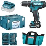 Makita Akku-Bohrschrauber 'DF333DSAX6' Akku, Ladegerät, Tasche, Kühlbox und Zubehörset