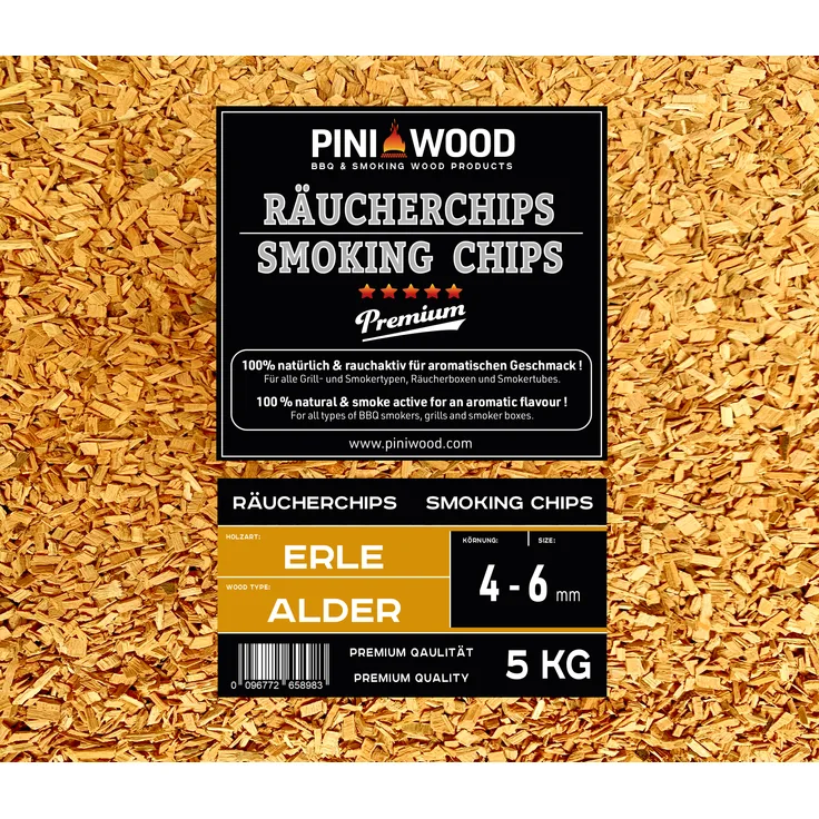 5 Kg Räucherchips Erle 4-6 mm Smoking Chips Räucherspäne 18 Liter