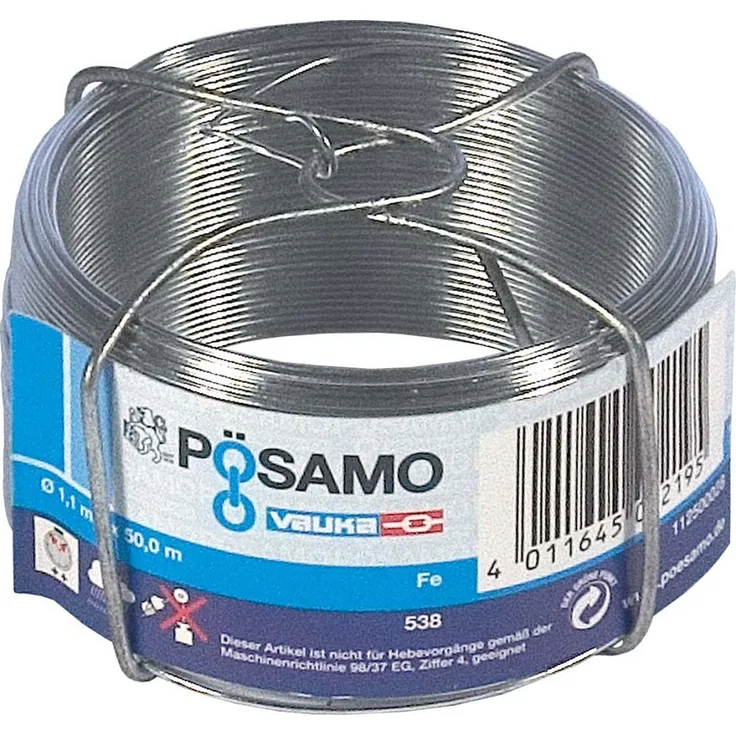 Pösamo Pösamo Draht verzinkt 1,1 mm à 50 m auf Spule (Seile Binden und verzinkt)