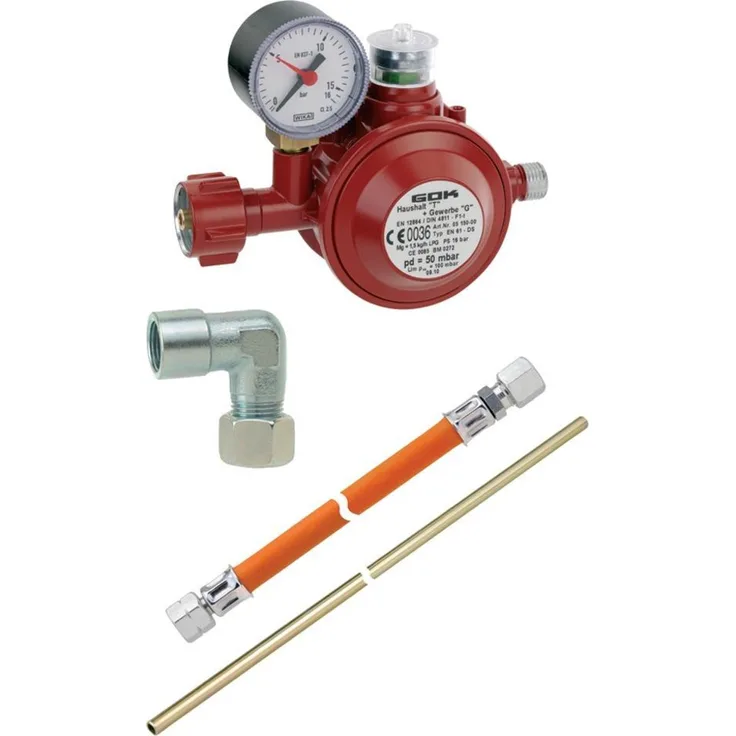 GOK Herdanschlussset 16 bar 1,5 kg/h, 50 mbar (und 070-10- Zubehör)