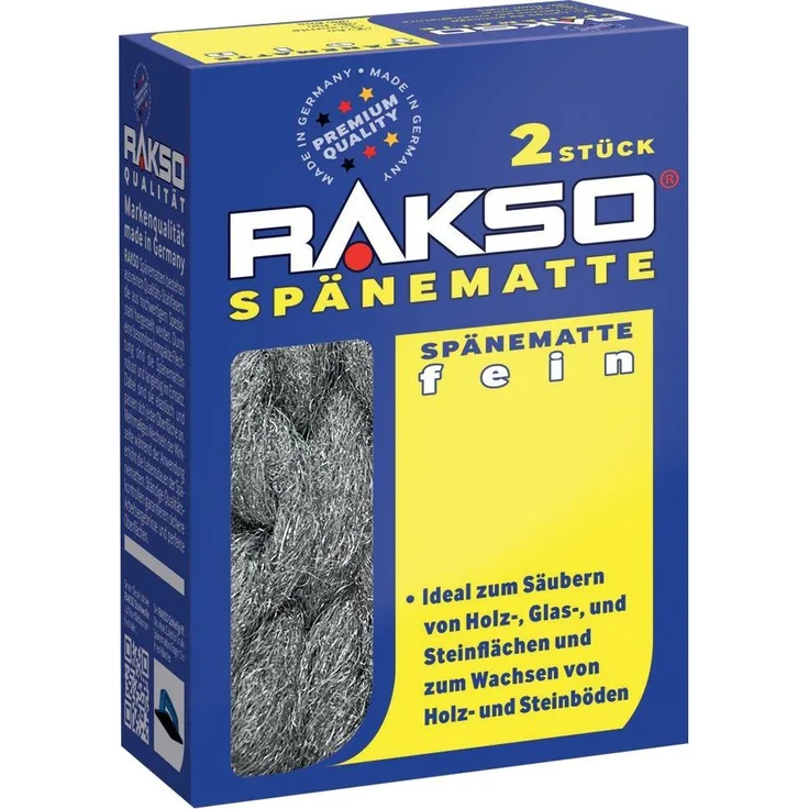 Rakso Rakso Spänematten fein 2er-Pack (Schleifwolle Edelstahlwolle Stahlwolle Matte)