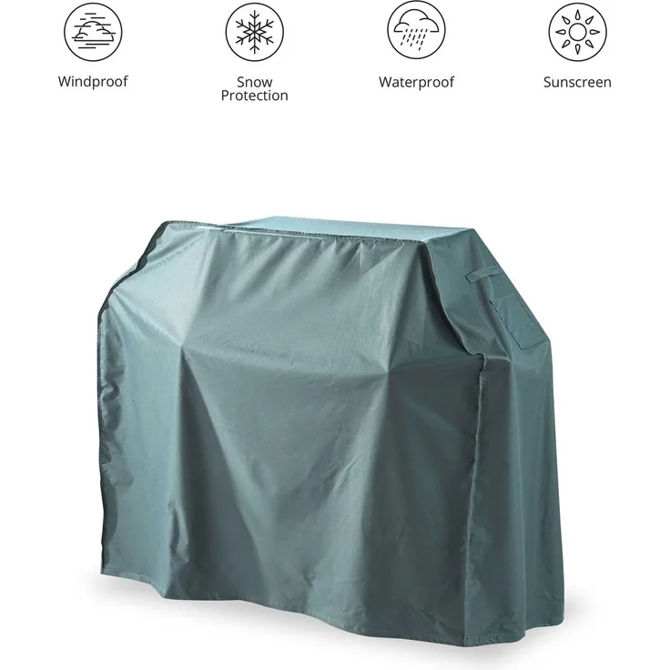 Lumaland Gartenmöbelabdeckung Grill Abdeckhaube 183 x 68 x 133 cm robuste Schutzhülle für Gartenmöbel Oxford 600D 280 g/m² Wasserdicht Witterungsbeständig in Grün/Grau