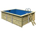 Karibu Massivholzpool 'Modell Rechteck Pool 2' natur 387 x 300 x 124 cm