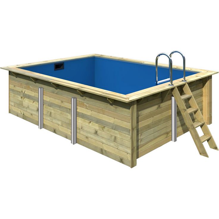 Karibu Massivholzpool 'Modell Rechteck Pool 2' natur 387 x 300 x 124 cm