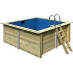 Karibu Massivholzpool 'Modell Rechteck Pool 1' natur 300 x 267 x 124 cm