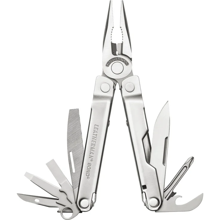 Leatherman Multi-Tool Bond, 14 Funktionen, inkl. Nylon-Holster, silber