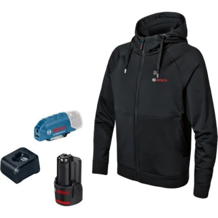 Beheizbarer Hoodie GHH 12+18V XA Professional Gr.XXXL, Kit mit Adapter, Akku (12V 2.0Ah) und Lade – Bild 1