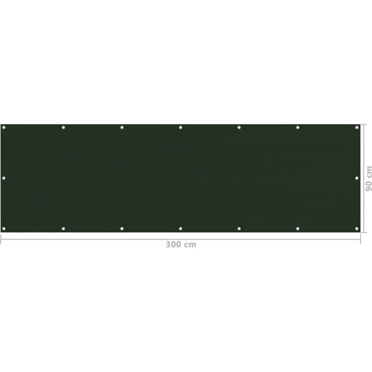 vidaXL Balkon-Sichtschutz Dunkelgrün 90x300 cm HDPE – Bild 4