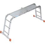 Krause Mehrzweckleiter 'Monto' 4 x 3 Sprossen, 4,40 m, inkl. Plattform-Set