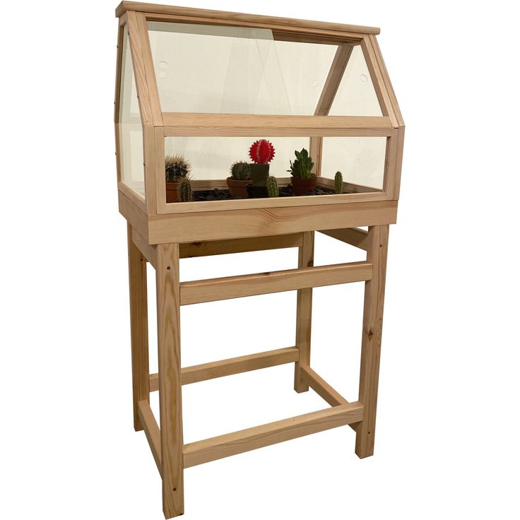Promadino Hochbeet Mini-Gewächshaus aus FSC -zertifiziertem Kiefernholz 115 x 65 x 40 cm
