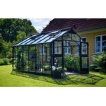 Premium Gewächshaus 13,0 m² 296 x 439 cm 3 mm Sicherheitsglas anthrazit