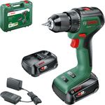 Bosch UniversalDrill 18V-60 06039D7001 Power for All 18V Akku-Bohrschrauber 2x 2 Ah mit Akku mit Ladegerät mit Tragekoffer