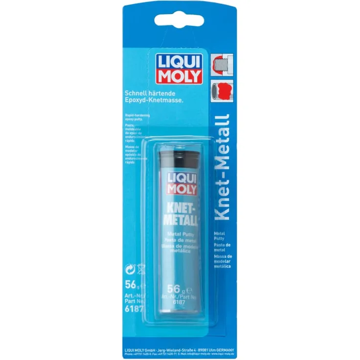 LIQUI MOLY 6187 Knet-Metall 2-K-Epoxyd Knetharz Knetmetall Metall Reparatur 56g