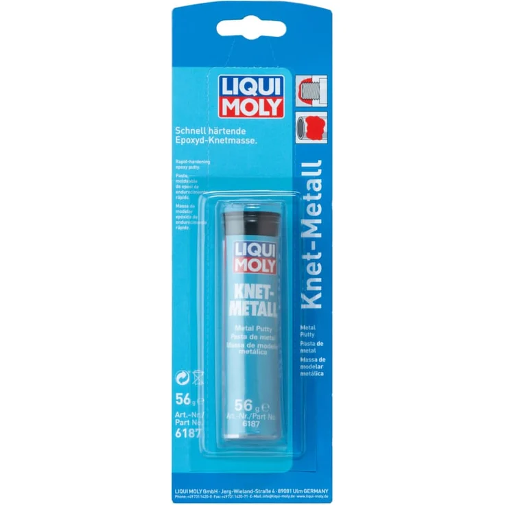 LIQUI MOLY 6187 Knet-Metall 2-K-Epoxyd Knetharz Knetmetall Metall Reparatur 56g – Bild 1