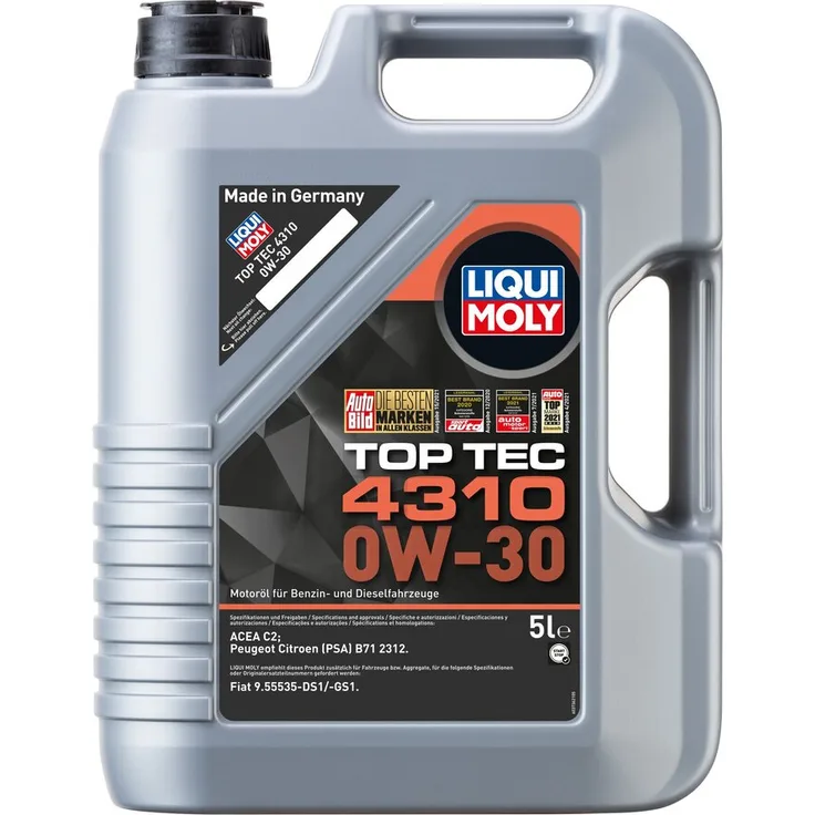 LIQUI MOLY 3736 Motoröl Top TEC 4310 0W-30 Motorenöl Leichtlauf Motor Öl 5 Liter