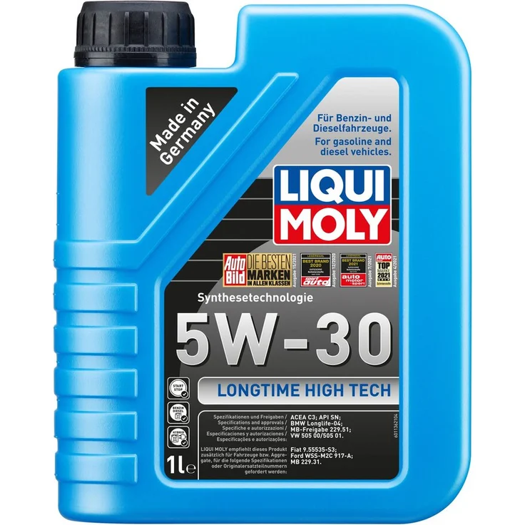 LIQUI MOLY 1136 Motoröl Longtime High Tech 5W-30 Motorenöl Öl Synthetisch 1L Synthesetechnologie-Leichtlaufmotoröl für Benzin- und Dieselmotoren einschließlich Common-Rail-Technologie