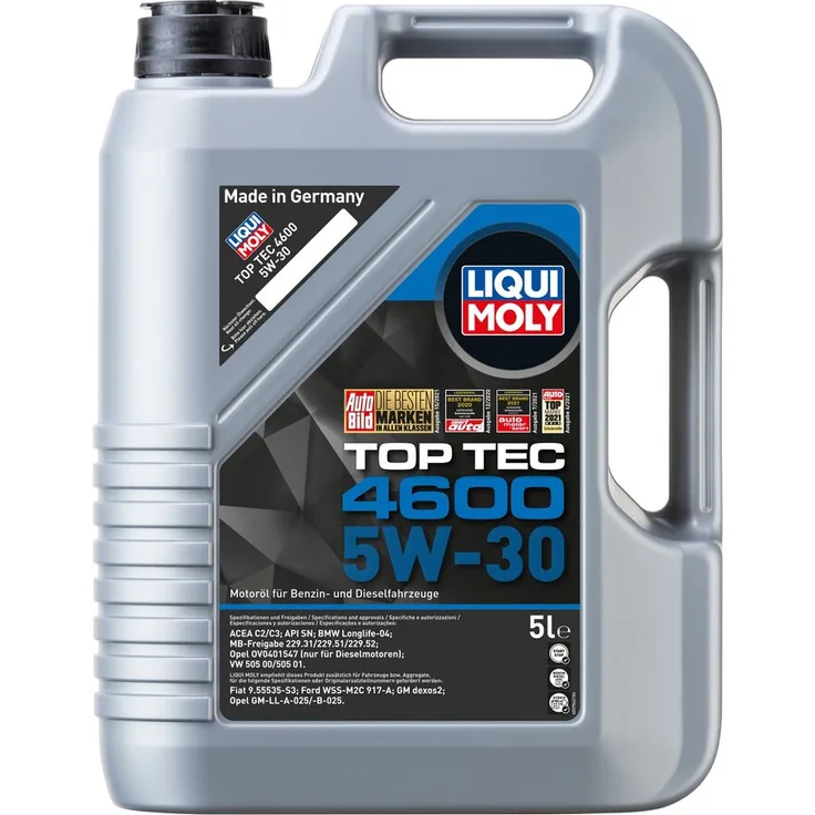 LIQUI MOLY 3756 Motoröl Top Tec 4600 5W-30 Motorenöl Leichtlauf Motor Öl 5L