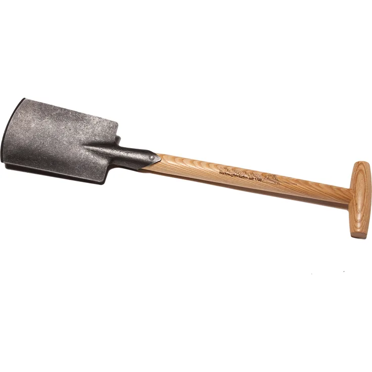 Krumpholz Handspaten, geschmiedet, mit 45 cm langem, lackiertem Eschen-T-Stiel