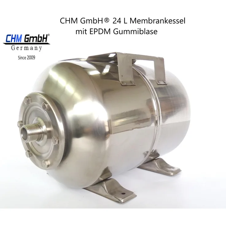 CHM GmbH GmbH® Druckkessel Membrankessel 24 L Edelstahl Hauswasserwerk horizontal