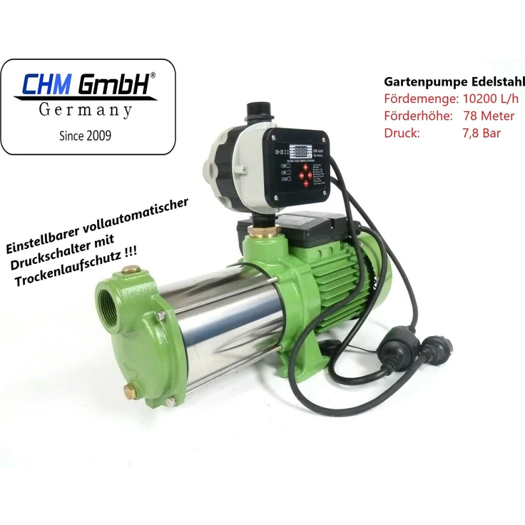 CHM GmbH HMC 170 6-SH, Drucktank 50l Edelstahl, CH 20, Panzerschlauch 80 cm, Wasserfilter Pumpe – Bild 3