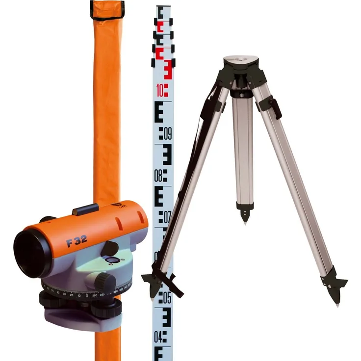 Nedo Nivellier Set F32 mit Alustativ u. Meßlatte 5 m
