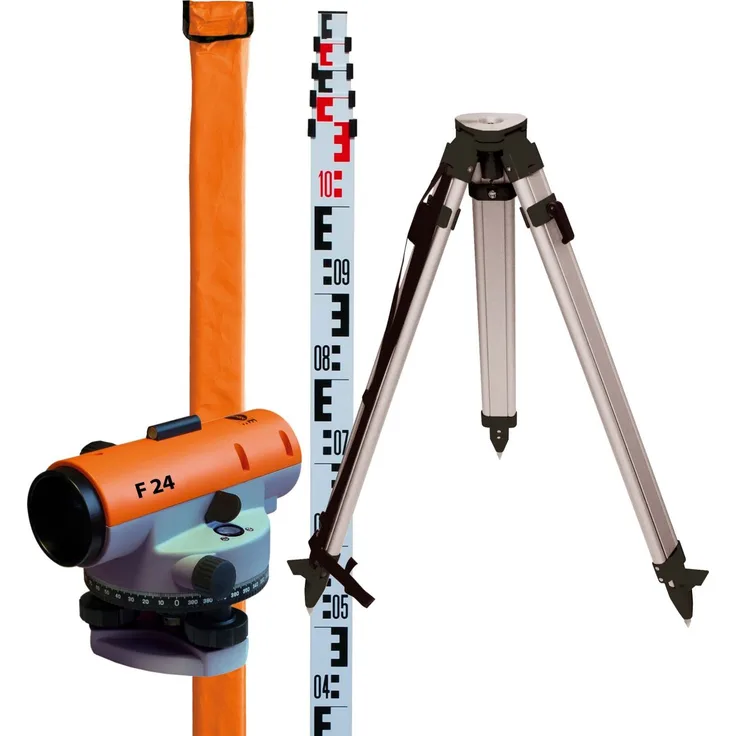 Nedo Nivellier Set F24 mit Alustativ u. Meßlatte 5 m