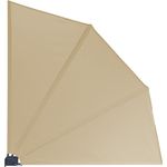 Grasekamp Balkonfächer Premium 140x140cm Sand mit Wandhalterung Trennwand Sichtschutz Beige
