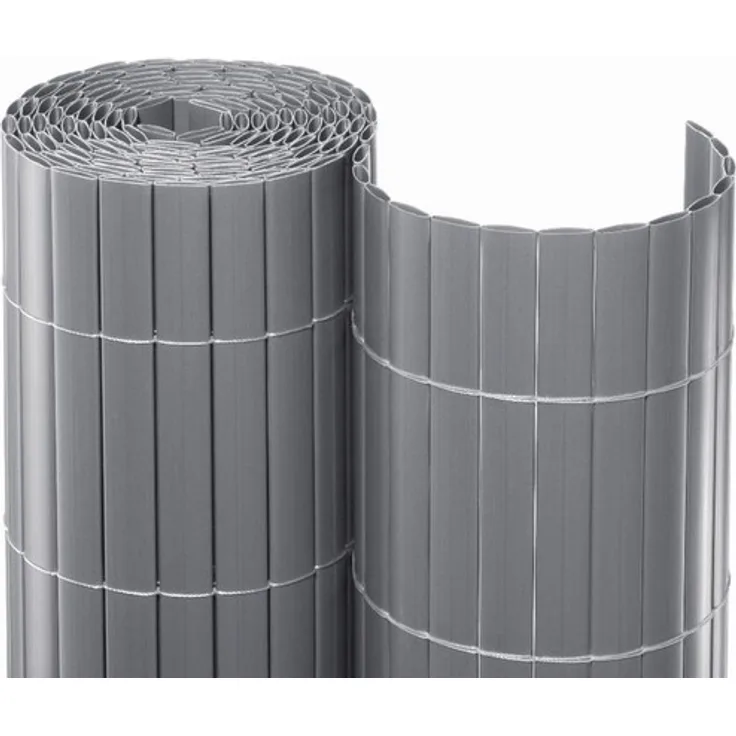 NOOR Sichtschutzmatte PVC Sichtschutz Kunststoff ca. Größe 2,00x3 m Farbe silber