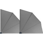 Grasekamp 2 Stück Balkonfächer Grau Premium 140 x 140 cm mit Wandhalterung Trennwand Sichtschutz G