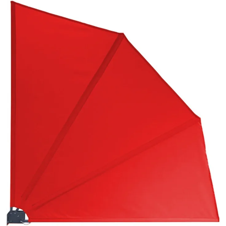 Grasekamp Balkonfächer 120 x 120 cm Rot mit Wandhalterung Schutzhülle Trennwand Sichtschutz Rot