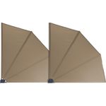 Grasekamp 2 Stück Balkonfächer 120 x 120 cm Taupe mit Wandhalterung Schutzhülle Trennwand Sichtsch