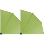 Grasekamp 2 Stück Balkonfächer 120 x 120 cm Apfelgrün mit Wandhalterung Schutzhülle Trennwand Sich