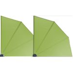 Grasekamp 2 Stück Balkonfächer Apfelgrün Premium 140 x 140 cm mit Wandhalterung Trennwand Sichtsch