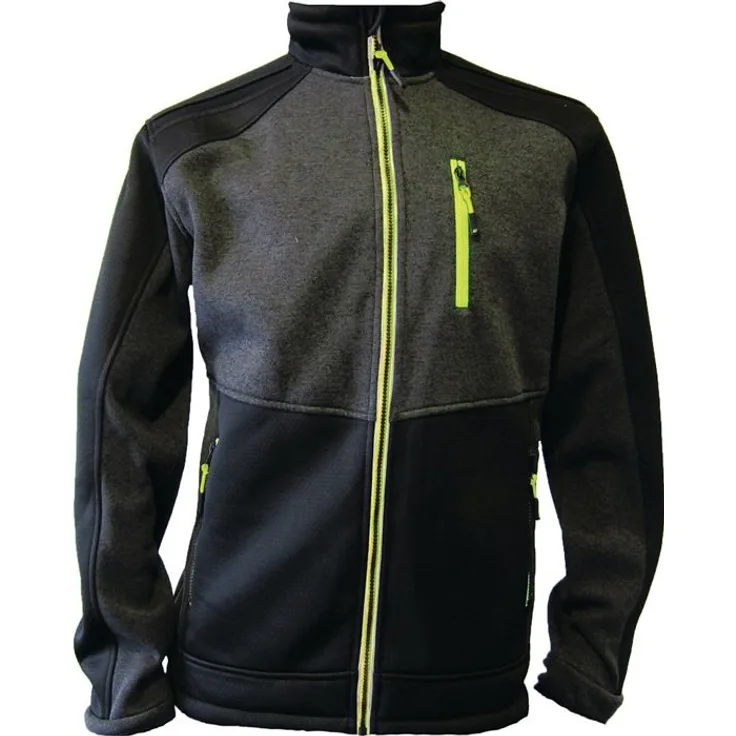 Strickfleecejacke Gr.XXXL dunkelgrün/schwarz/lime TERRAX