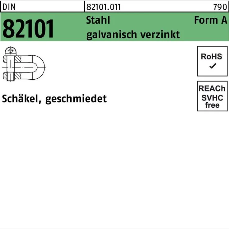 Reyher Schäkel DIN 82101 A 0,25 Stahl galv.verz. 50 Stück